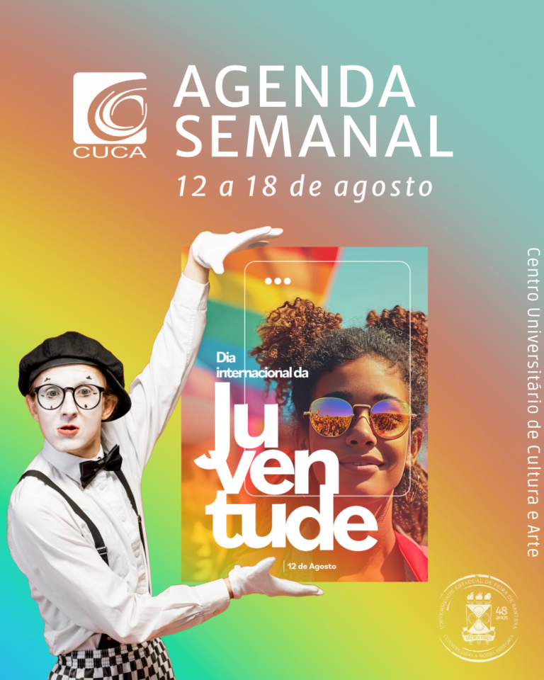 Confira a agenda semanal do CUCA de 12 a 18 de Agosto 2024