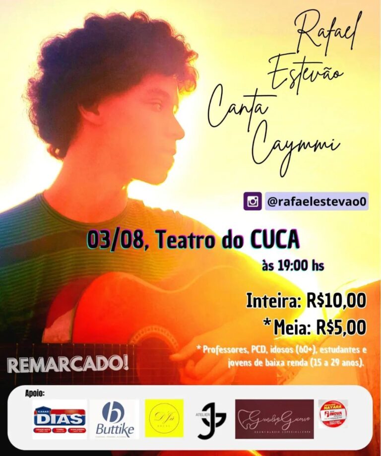 Cuca será palco de show em homenagem a Dorival Caymmi no dia 03 de agosto