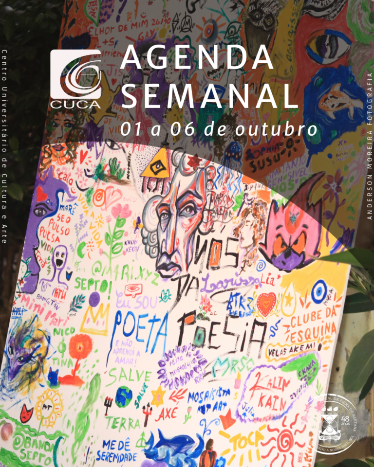 Agenda semanal DO CUCA: 01 a 06 de Outubro