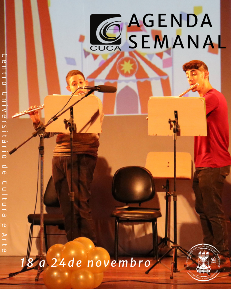 Agenda semanal do Cuca: 18 a 24 de Novembro