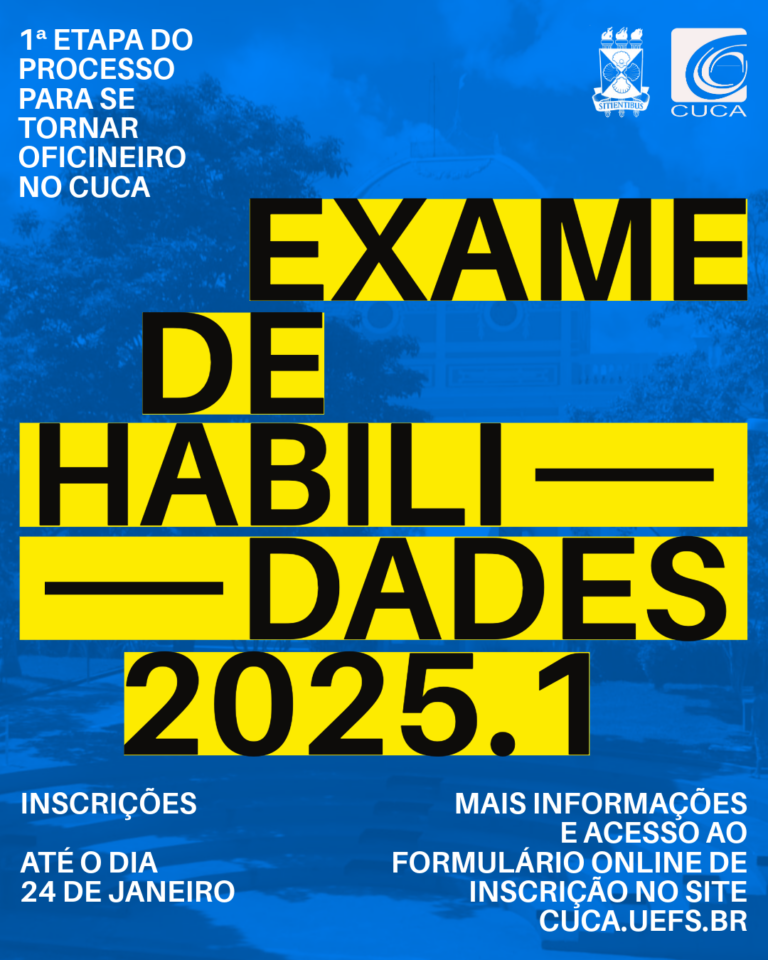 Cuca abre inscrições para Exame de Habilidades 2025.1