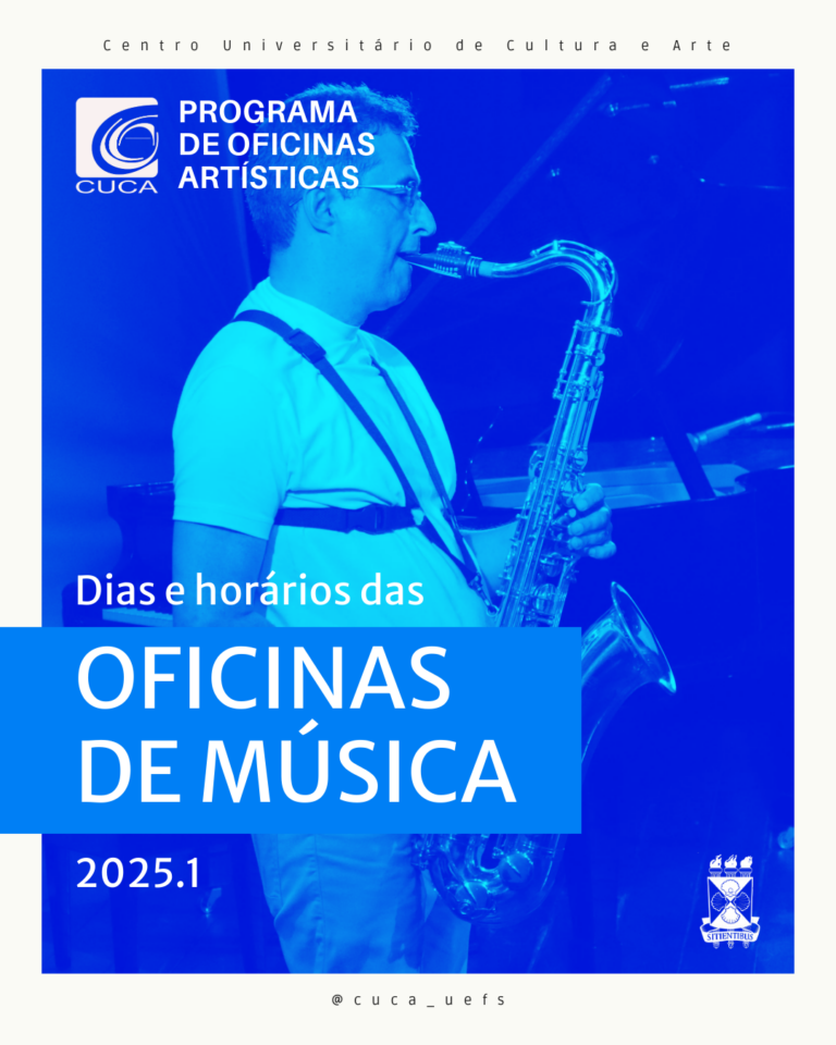 Cuca/Uefs publica dias e horários das Oficinas de Música 2025.1 com vagas disponíveis