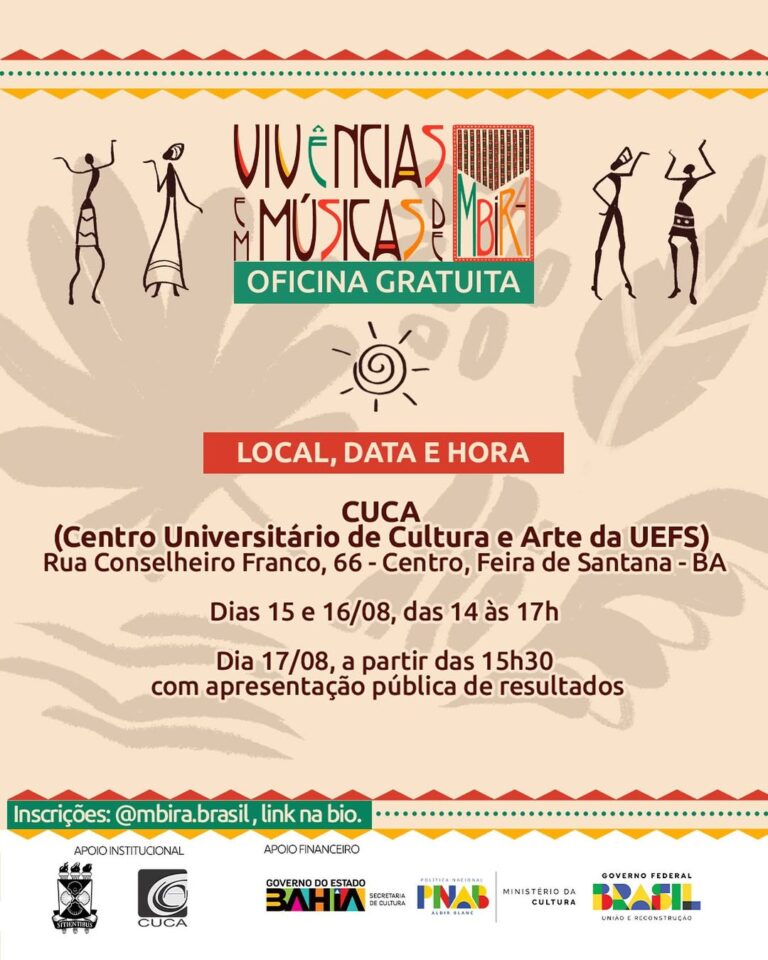 Cuca/Uefs recebe oficina gratuita de instrumento musical africano neste final de semana