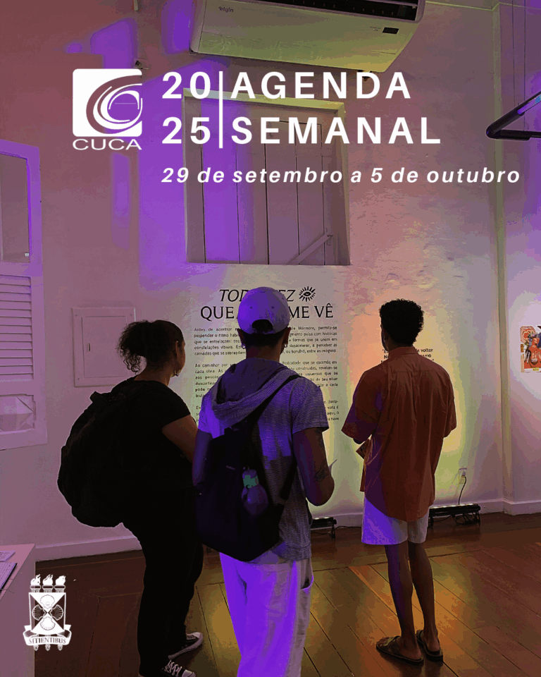 Agenda semanal do Cuca – 29 de Setembro a 5 de Outubro
