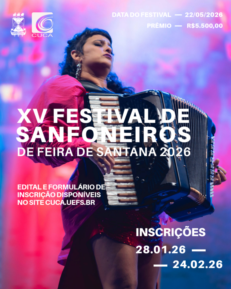 Cuca/Uefs abre inscrições para o XV Festival de Sanfoneiros de Feira de Santana 2026