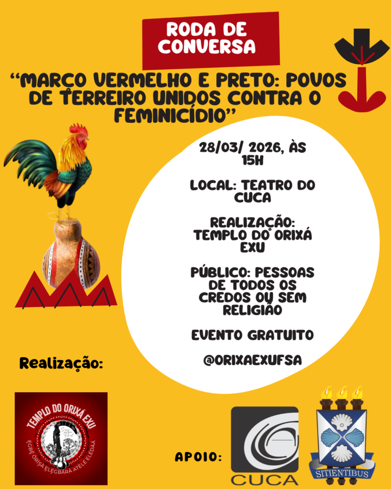 Cuca/Uefs recebe o evento contra o feminicídio “Março Vermelho e Preto” no dia 28 de março