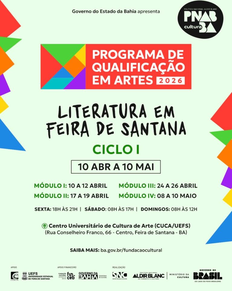 Cuca/Uefs recebe Programa de Qualificação em Artes da FUNCEB na área de Literatura