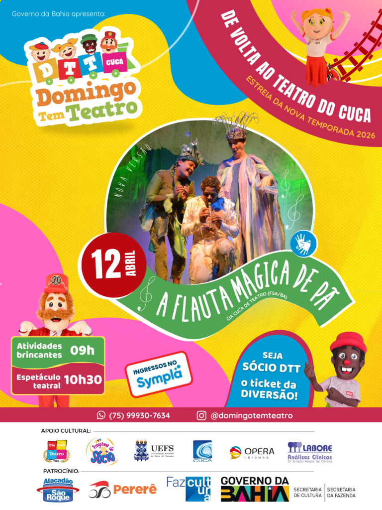 Cuca/Uefs recebe o espetáculo “A Flauta Mágica de Pã” na estreia da temporada 2026 do Domingo Tem Teatro