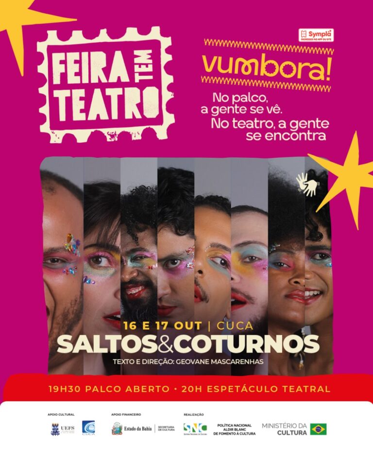 Teatro do Cuca/Uefs recebe a comédia dramática “Saltos e Coturnos” nos dias 16 e 17 de outubro